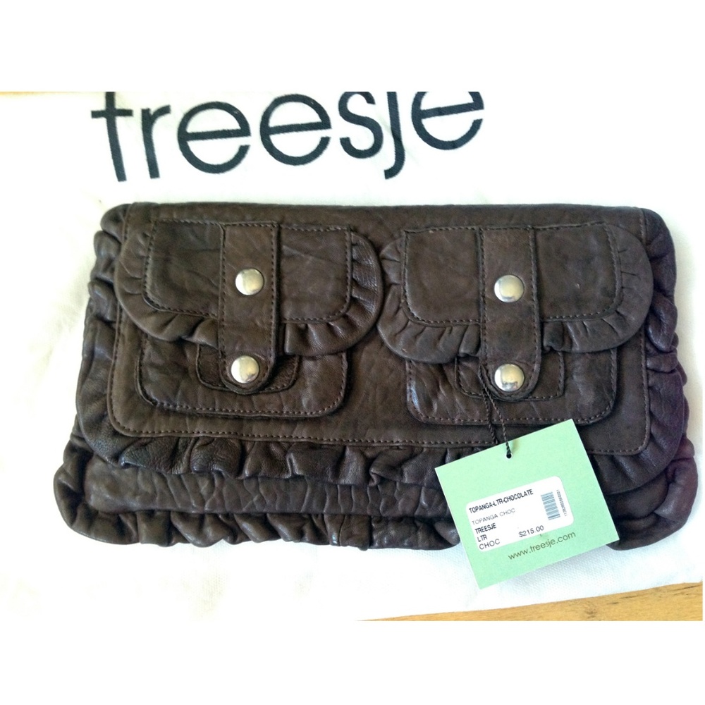 Treesje Leather Clutch Bag
